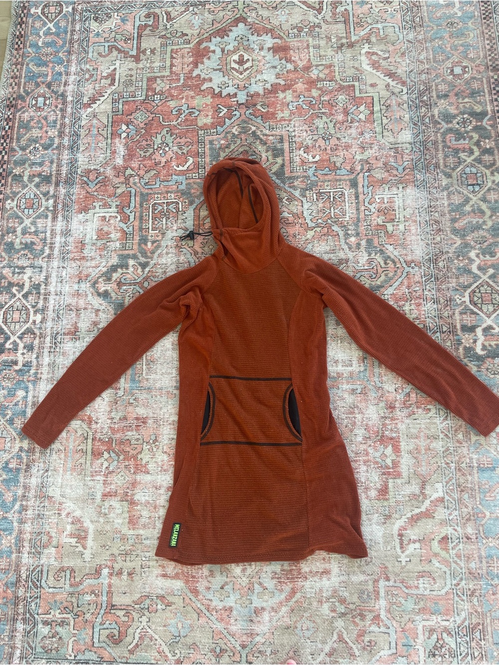 Melanzana Burnt Orange Hooded Dress